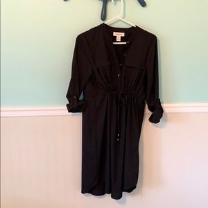 Black motherhood maternity button dress